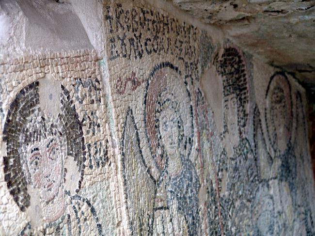 Mosaics in the Durres Amphitheater. 