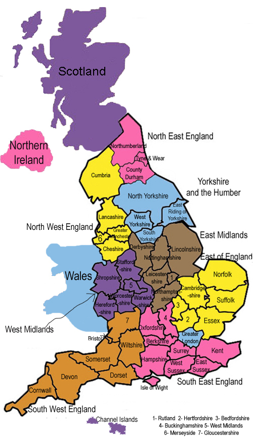 United Kingdom Map With Regions